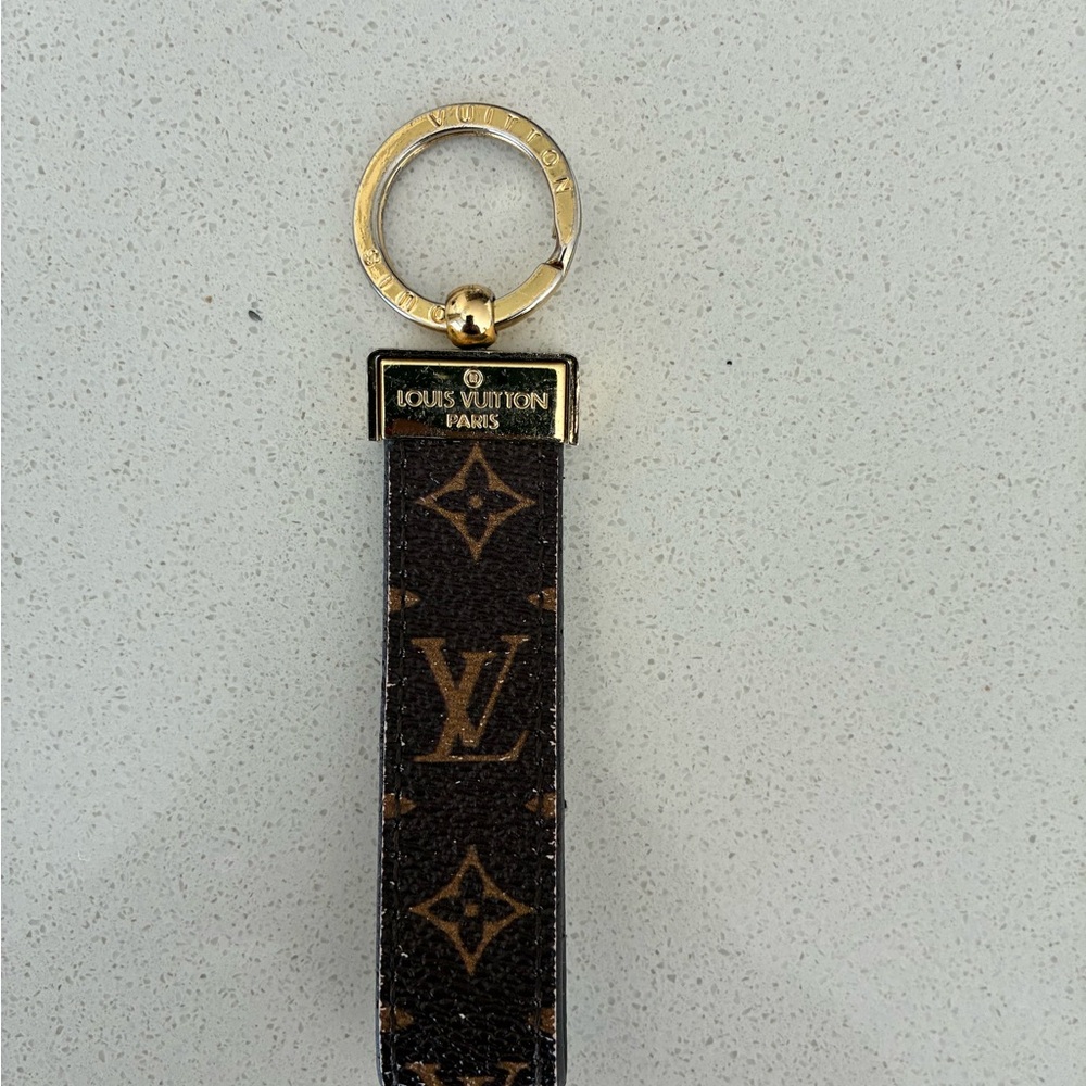 Louis Vuitton Gold and Brown Monogram Keyring